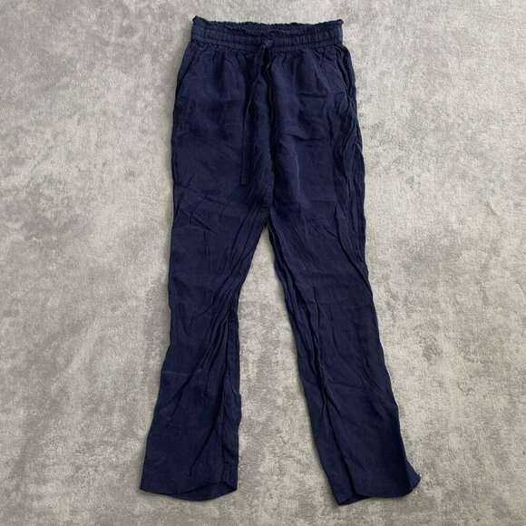 Jenni Kayne Pants Womens XS Navy Blue Rio Elastic Waist Drawstring Cupro Casual - Picture 1 of 12